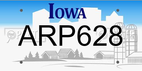 ARP628 Iowa License Plate