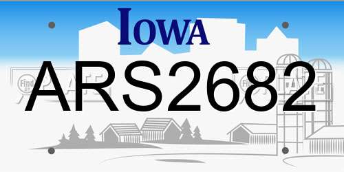 ARS2682 Iowa License Plate