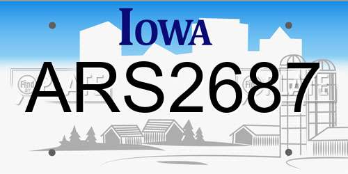 ARS2687 Iowa License Plate