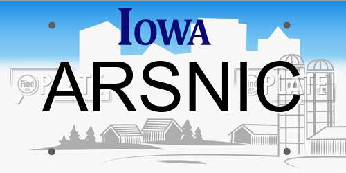 ARSNIC Iowa License Plate