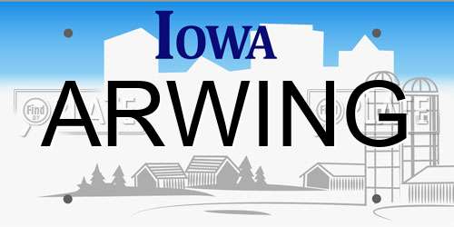 ARWING Iowa License Plate
