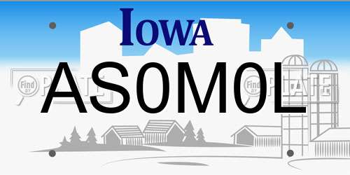 AS0M0L Iowa License Plate