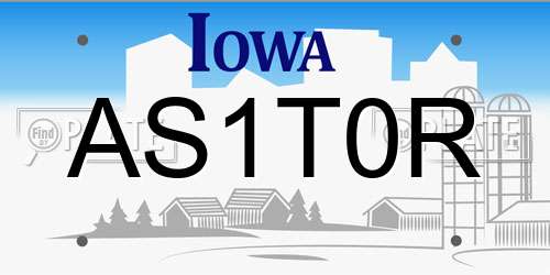 AS1T0R Iowa License Plate