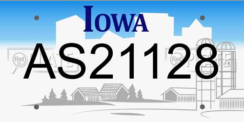 AS21128 Iowa License Plate