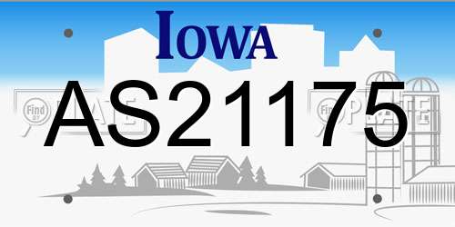 AS21175 Iowa License Plate