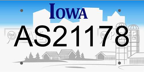 AS21178 Iowa License Plate