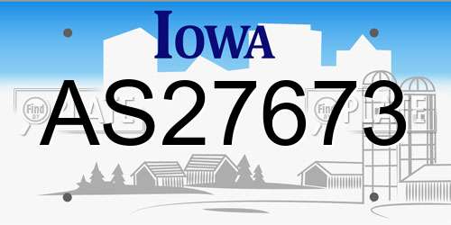 AS27673 Iowa License Plate