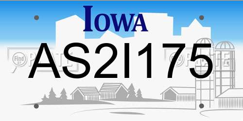 AS2I175 Iowa License Plate