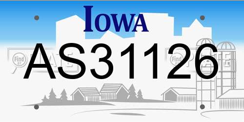 AS31126 Iowa License Plate