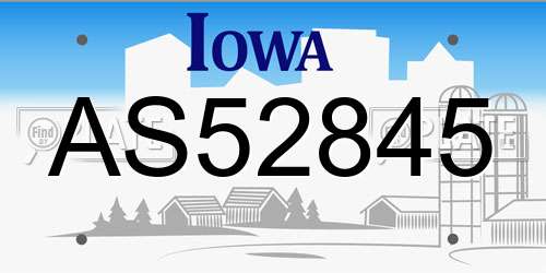 AS52845 Iowa License Plate