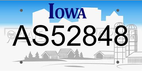 AS52848 Iowa License Plate