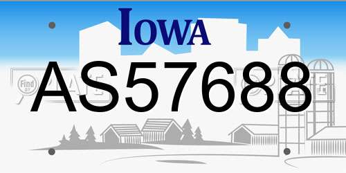 AS57688 Iowa License Plate