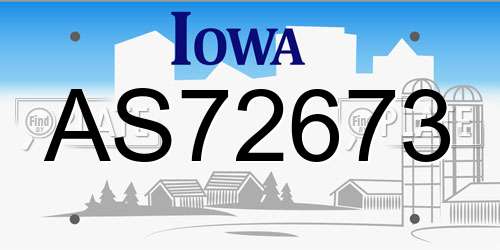 AS72673 Iowa License Plate