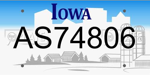 AS74806 Iowa License Plate