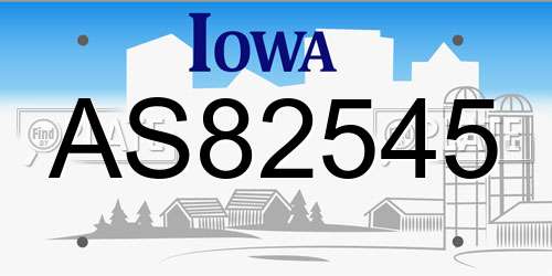 AS82545 Iowa License Plate