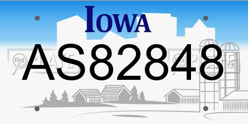 AS82848 Iowa License Plate