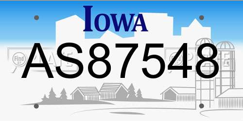 AS87548 Iowa License Plate