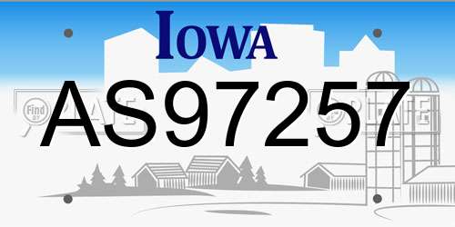 AS97257 Iowa License Plate