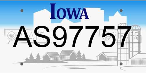 AS97757 Iowa License Plate