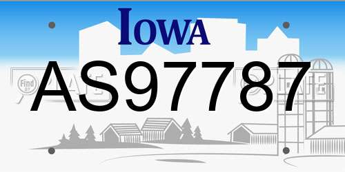 AS97787 Iowa License Plate