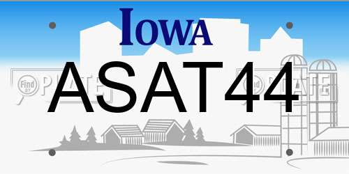 ASAT44 Iowa License Plate