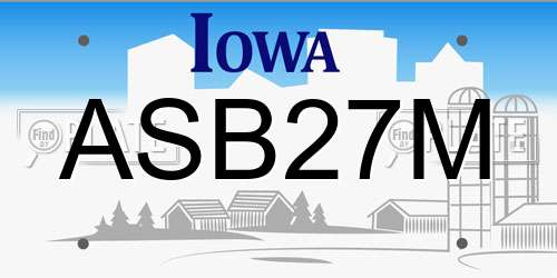 ASB27M Iowa License Plate