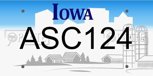 ASC124 Iowa License Plate
