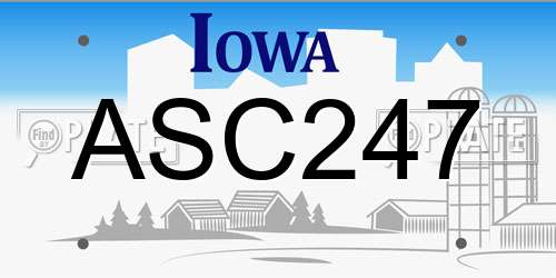 ASC247 Iowa License Plate