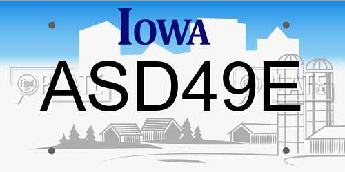 ASD49E Iowa License Plate