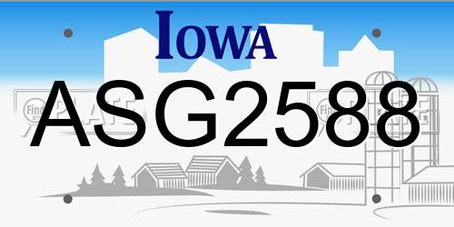 ASG2588 Iowa License Plate