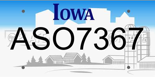 ASO7367 Iowa License Plate