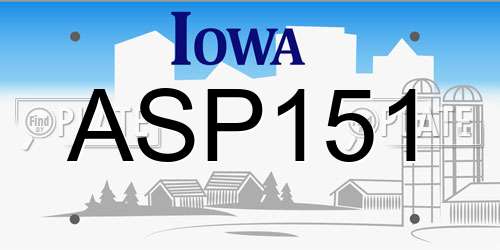 ASP151 Iowa License Plate