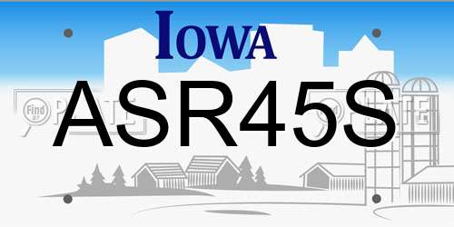 ASR45S Iowa License Plate