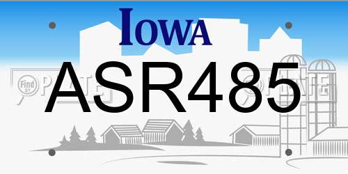 ASR485 Iowa License Plate