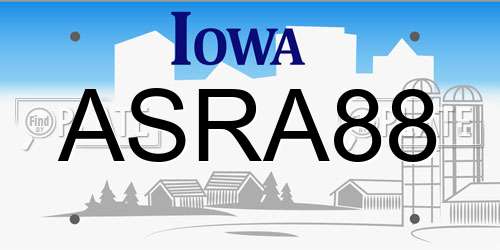 ASRA88 Iowa License Plate