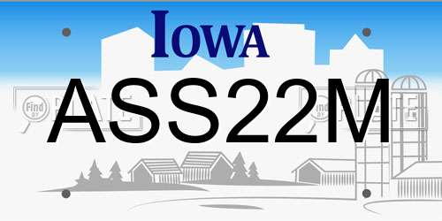 ASS22M Iowa License Plate