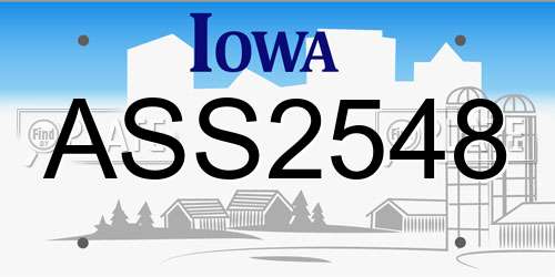 ASS2548 Iowa License Plate