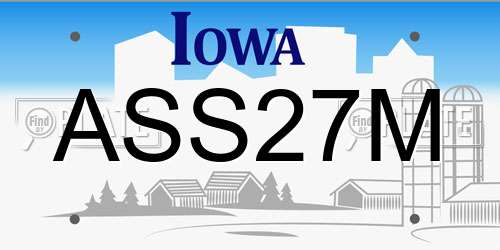 ASS27M Iowa License Plate