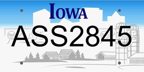 ASS2845 Iowa License Plate