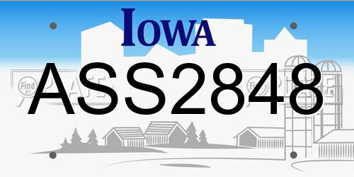 ASS2848 Iowa License Plate