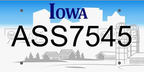 ASS7545 Iowa License Plate
