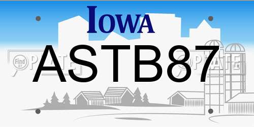 ASTB87 Iowa License Plate