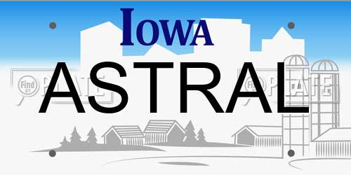 ASTRAL Iowa License Plate