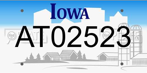 AT02523 Iowa License Plate
