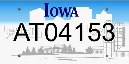 AT04153 Iowa License Plate