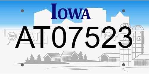 AT07523 Iowa License Plate