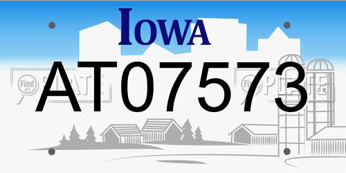 AT07573 Iowa License Plate