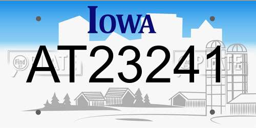 AT23241 Iowa License Plate