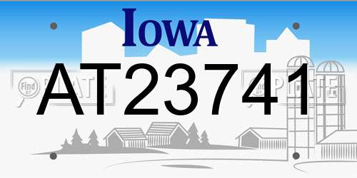 AT23741 Iowa License Plate