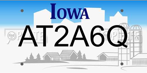 AT2A6Q Iowa License Plate